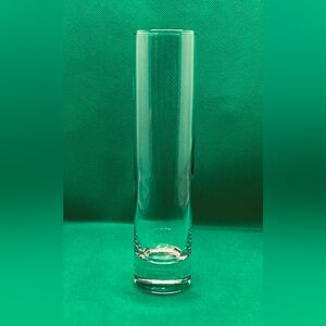 VTG Clear Glass Bud Vase 7.5 Inches Cylinder Hand Blown Art Glass EUC